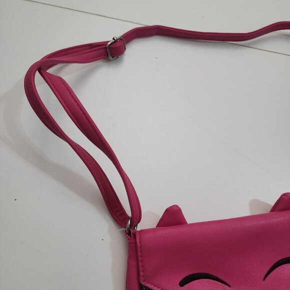 Pink Cat Face Crossbody Purse Cute Novelty Animal Mini Bag Adjustable Strap - Picture 3 of 11